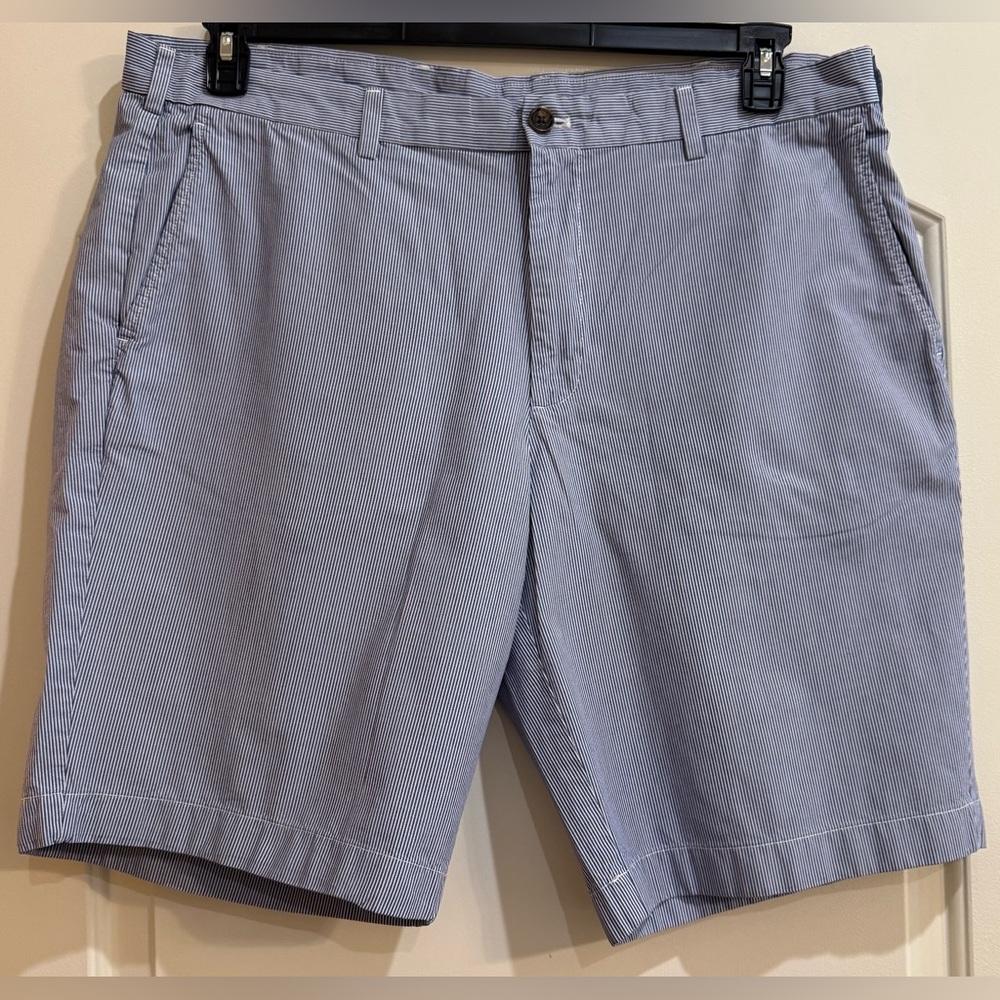 Brooks Brothers Blue & White Strip Flat Front Shorts Size 42